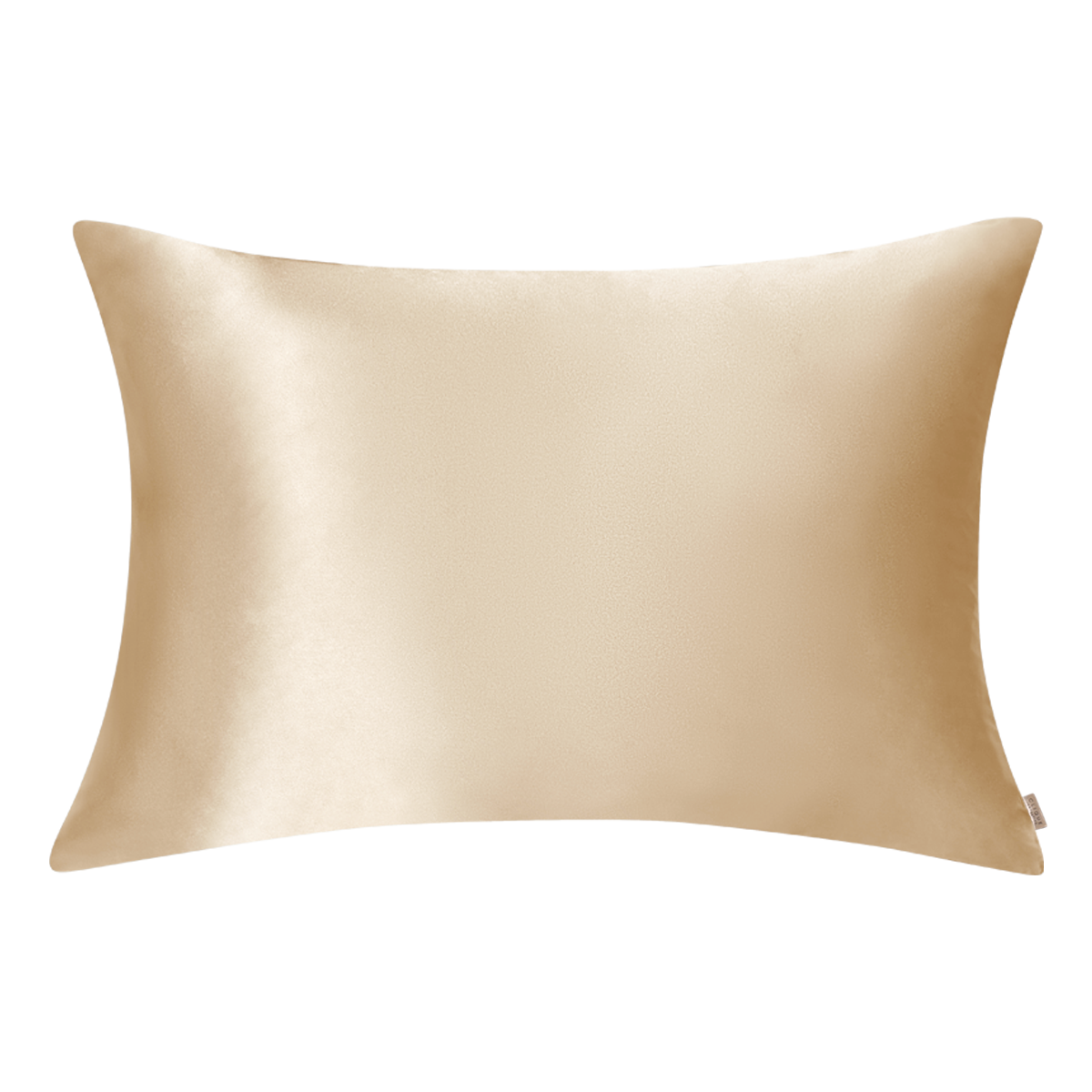 Smooth gold satin pillowcase with a soft sheen, shown on a white background.