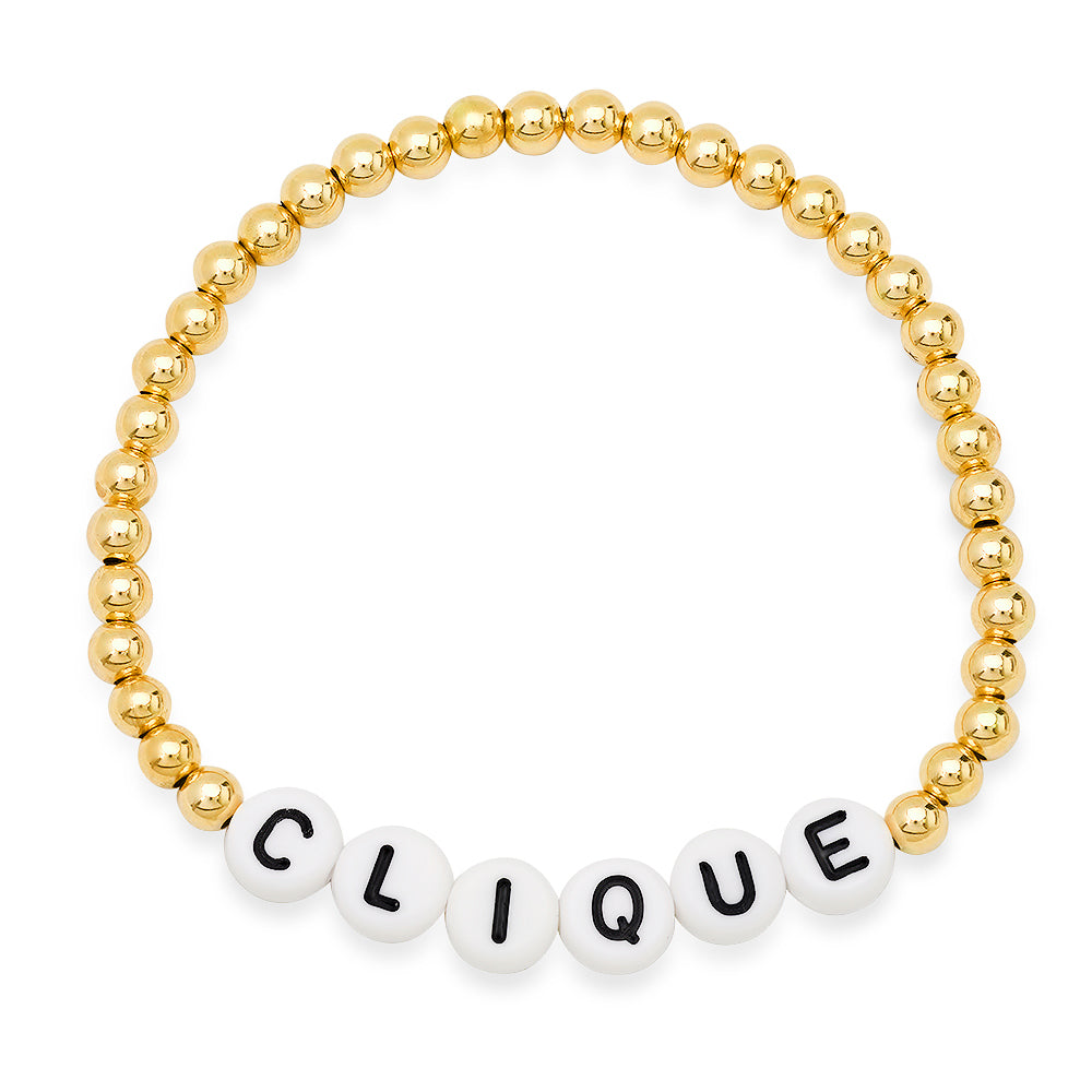 Custom Name 4MM Gold Ball Bracelet