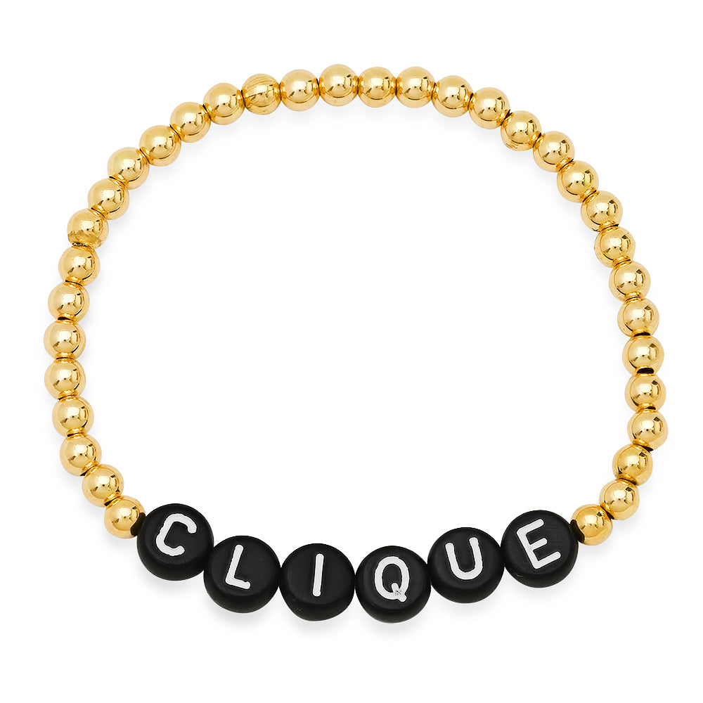 Custom Name 4MM Gold Ball Bracelet