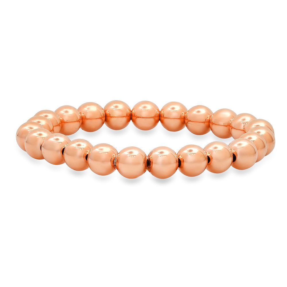 7MM Rose Gold Ball Bracelet