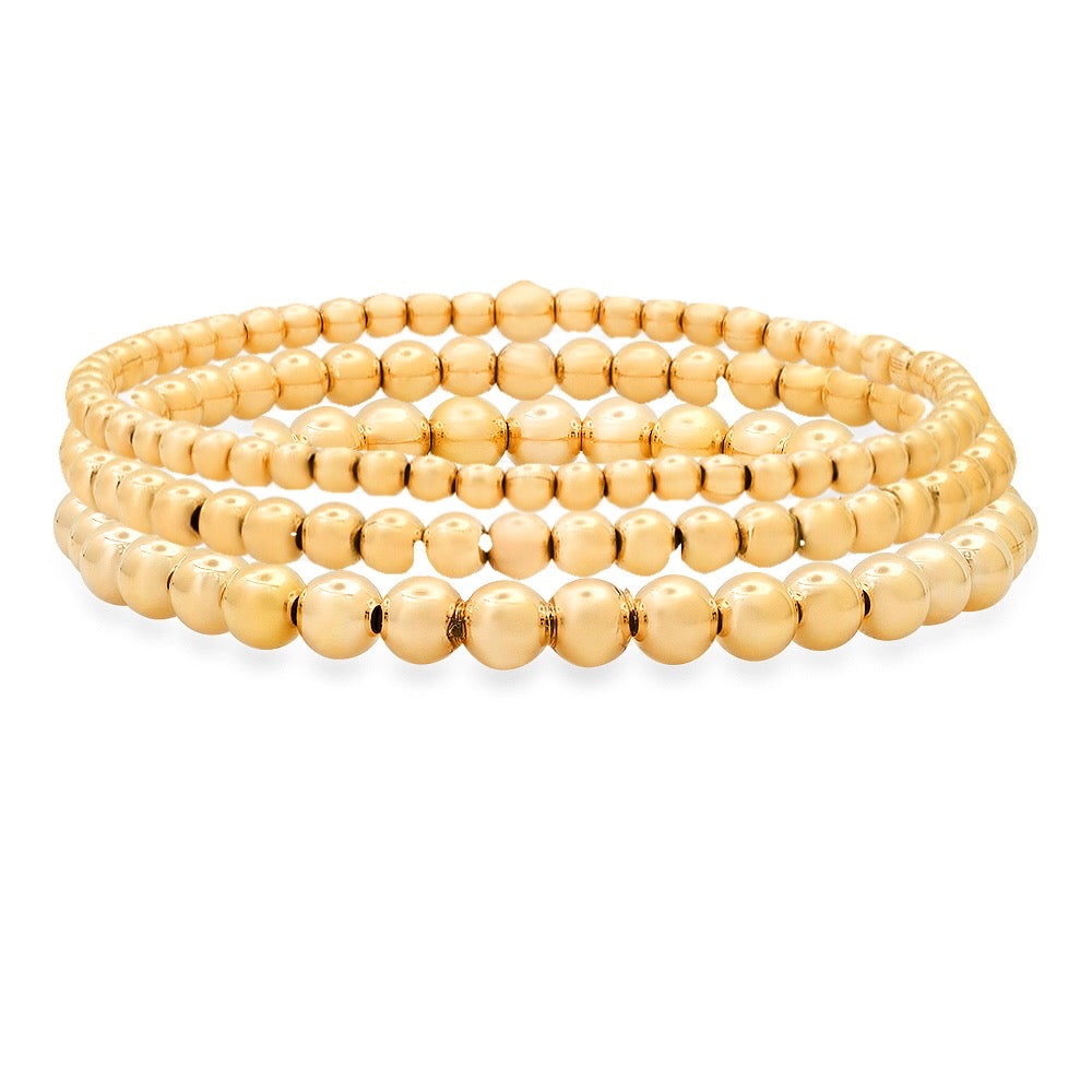 Perfect Stack Yellow Gold Ball Bracelets