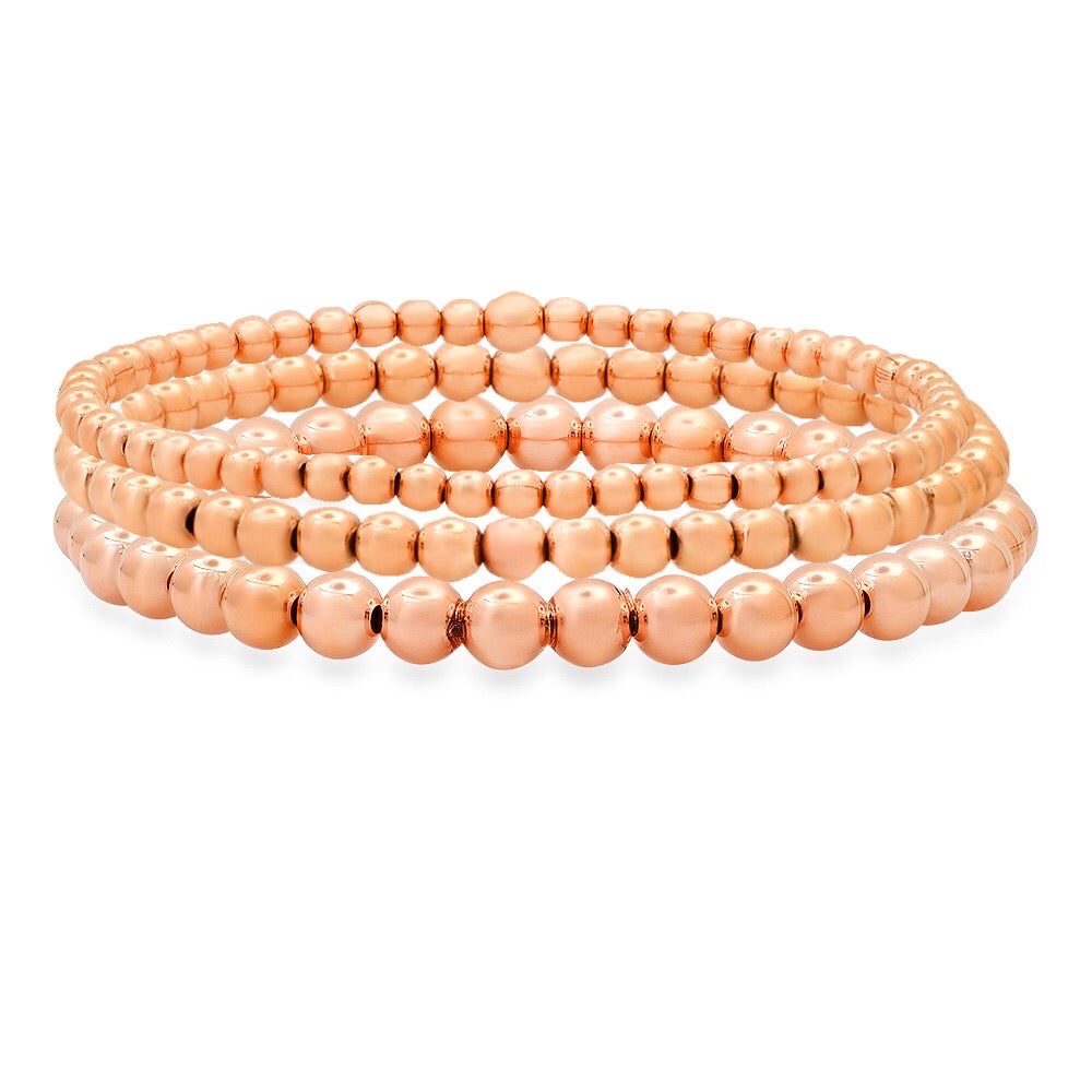 Perfect Stack Rose Gold Ball Bracelets