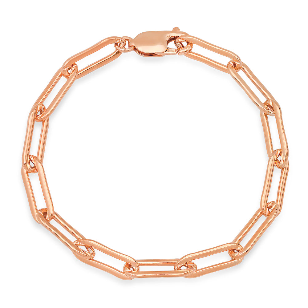 Large Rose Gold Paperclip Chain Bracelet