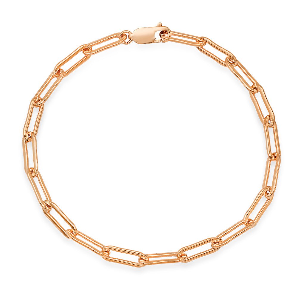 Large Paperclip Rose Gold Chain Anklet