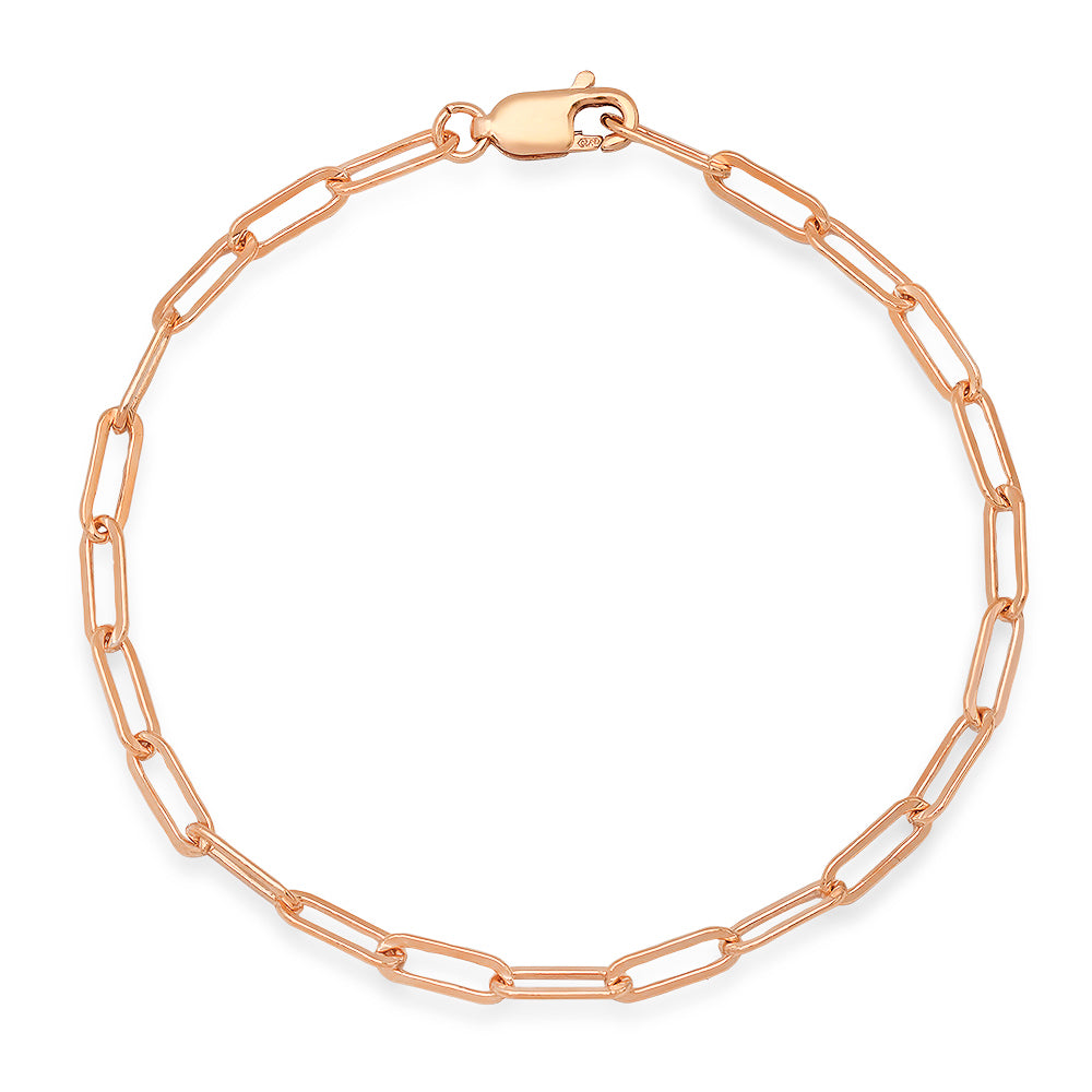 Small Rose Gold Paperclip Chain Bracelet