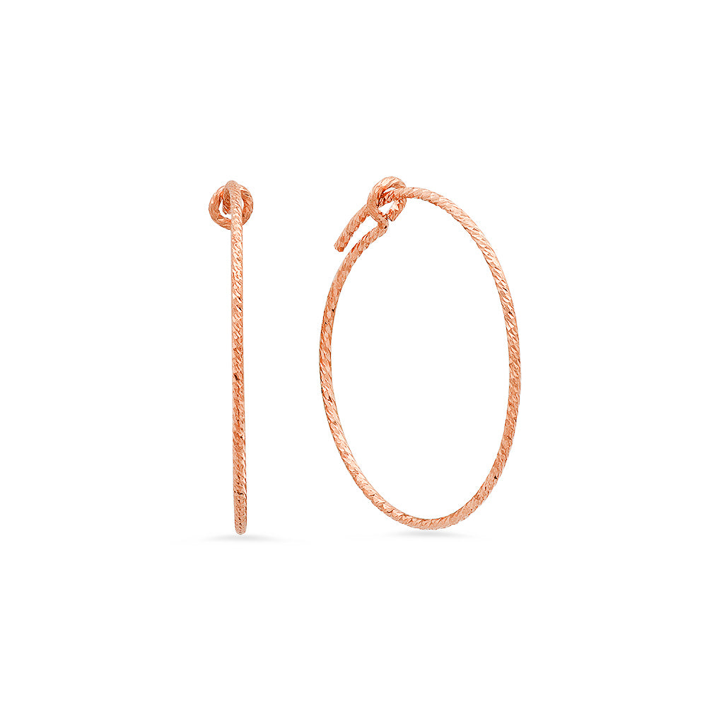 Sparkle Wire Rose Gold Circle Hoop
