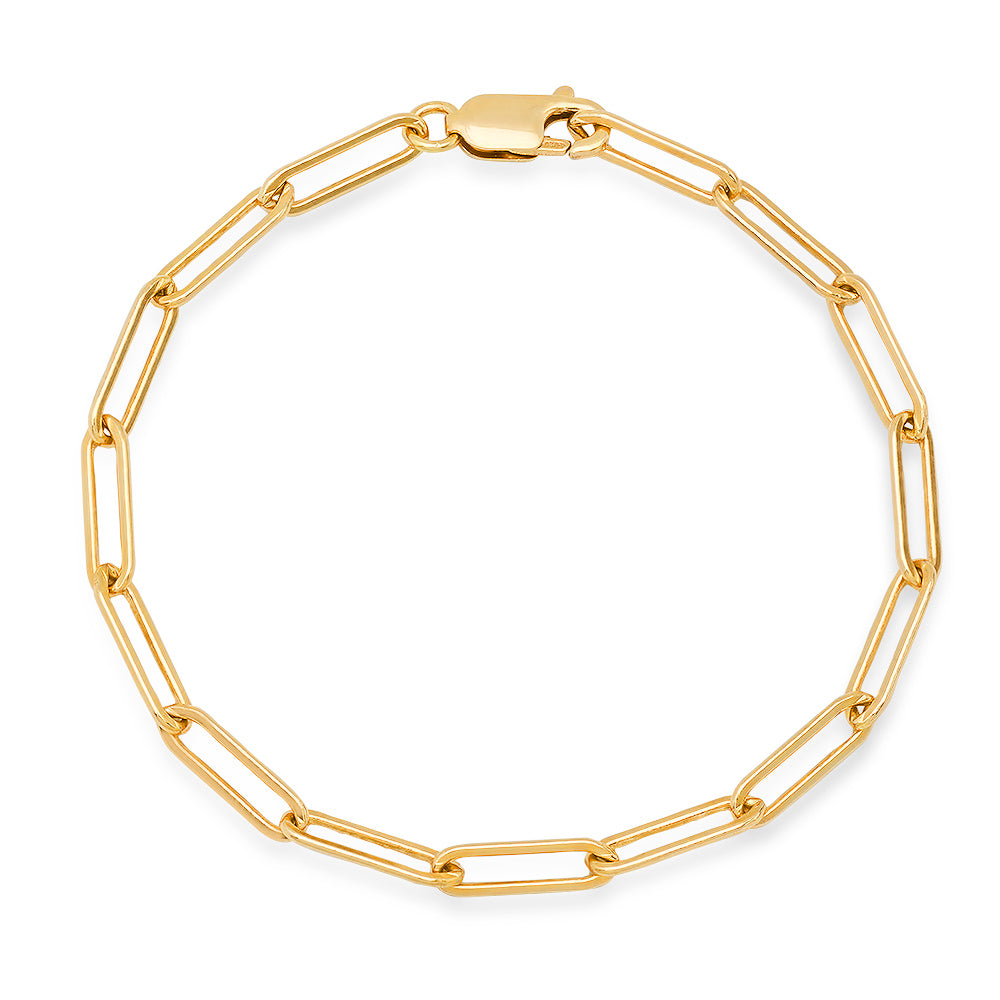 Medium Gold Paperclip Chain Bracelet