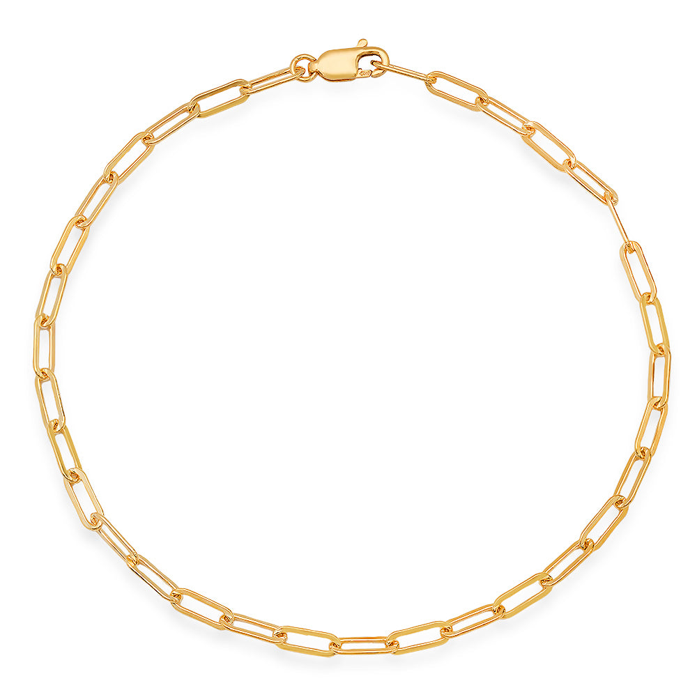 Small Paperclip Gold Chain Anklet