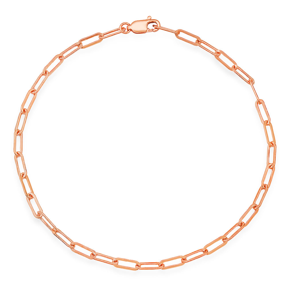 Small Paperclip Rose Gold Chain Anklet